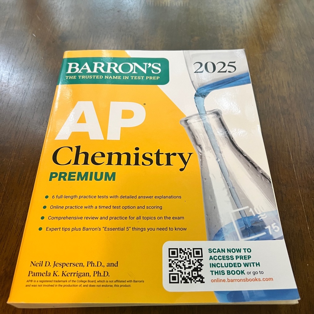 NEW Barron's 2025 AP Chemistry Premium Test Prep Book